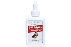 Forticept Dog and Cat Ear Infection Treatment, Dog Ear Drops with 1% Hydrocortisone 2 oz