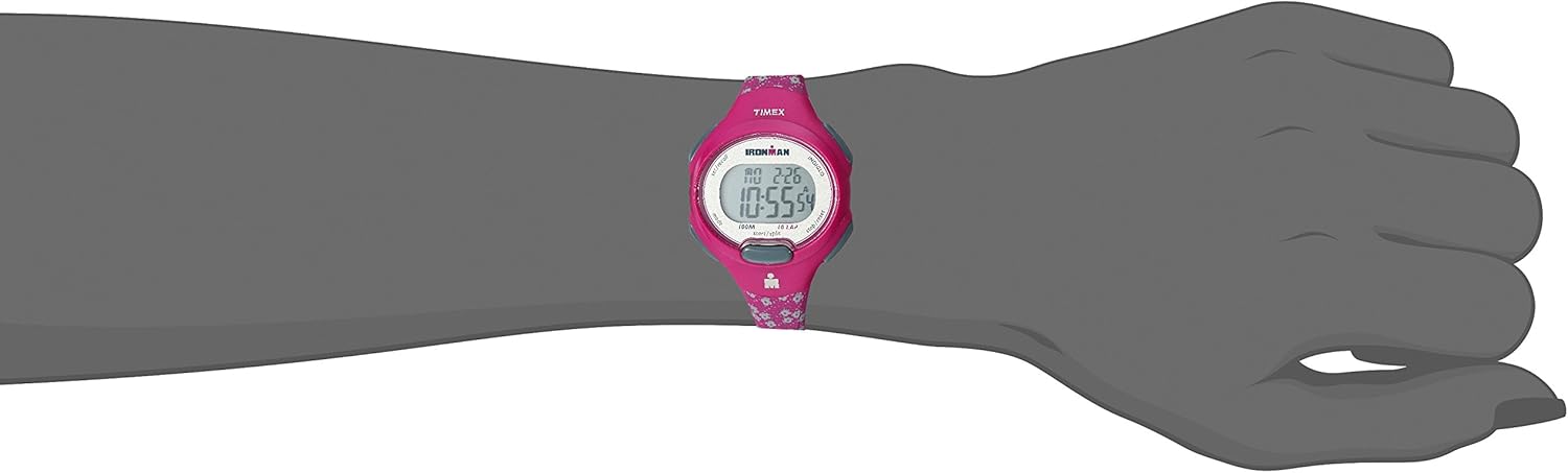 Timex Women's T5K523 Ironman Essential 10 Mid-Size Black/Purple Resin Strap Watch: Timex: Watches