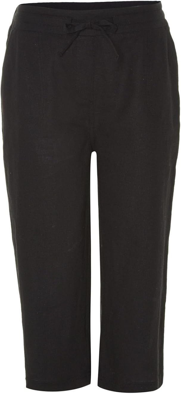 Roman Originals Women's Cropped Linen Trousers Smart Casual Holiday
