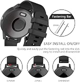 ISABAKE 20mm Silicone Watch Strap for Garmin Vivoactive 6/5/3 Forerunner view 6
