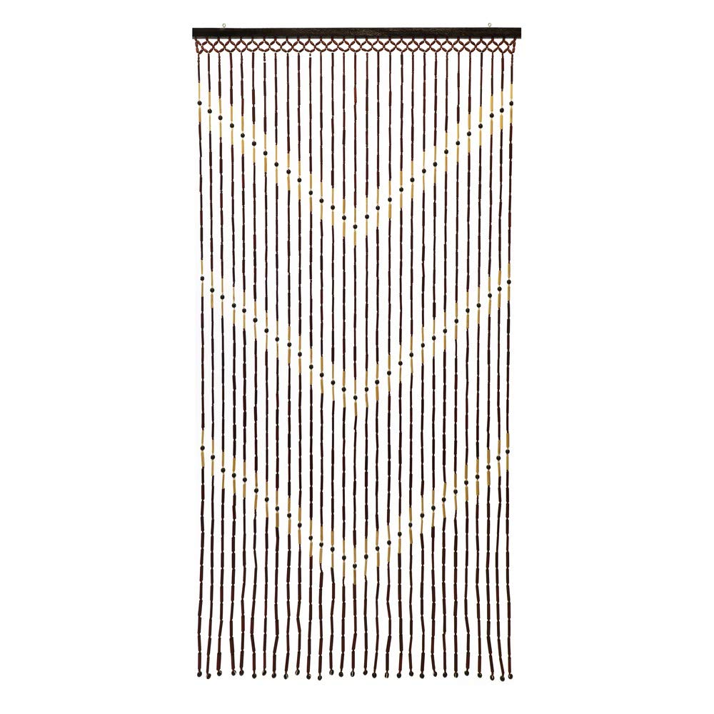 JVL Provence Hanging Wooden Beaded Door, Chevron Curtain Screen, 90cm x 180cm Approx, Multi, 90 x 180cm 11-087CV