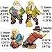 Mood Lab Miniature Gnomes - Fairy Garden Kit of 4 Funny Figurines - 2,8 inch H Set