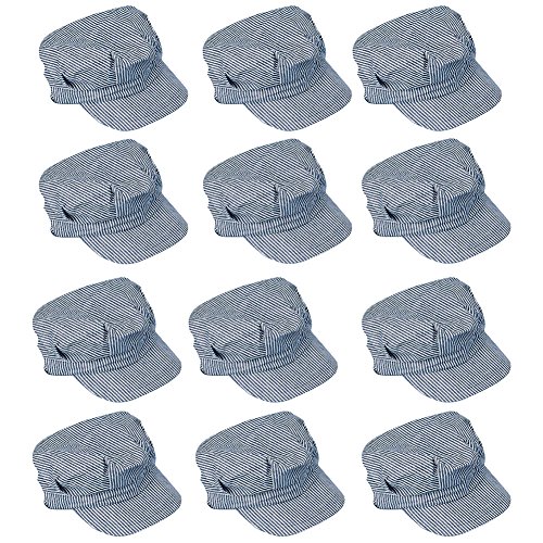 Adjustable Train Engineer Hats - Train Engineer Costume Hats (12 Pack)