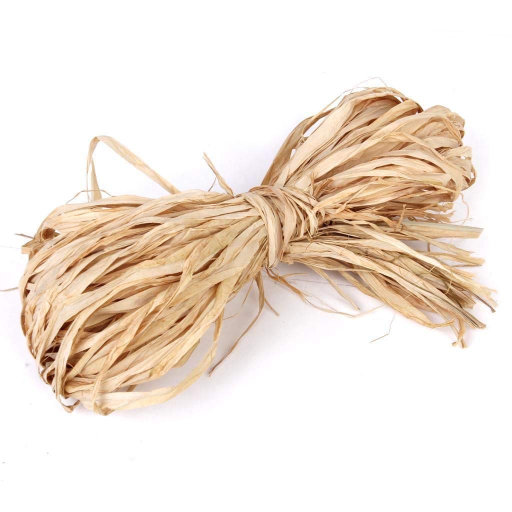 Dabmoo Raffia Roll 40g Plant Tie String Soft Pliable Natural Reed Garden Strong Quality Tree Ties Decorating Flower Multiple Uses Perfect securing Plants Vegetables Bouquet Strapping Gift Boxes