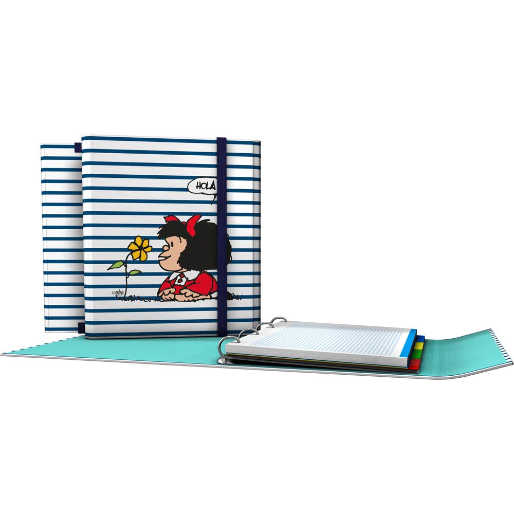 Mafalda 88212613 Collection Mafalda 4-Ring Binder and Refill, Multicolor, A4