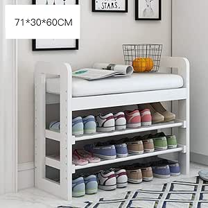 FFCC Zapatero de Madera Asiento de Banco para Entrada Entrada Puerta