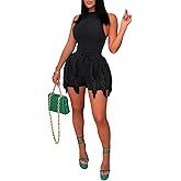 Sriswel Two Piece Outfits for Women Sexy Sleeveless Sweatshirt Bodycon Fringe Tassel Shorts Pant Jumpsuit Set Clubwear