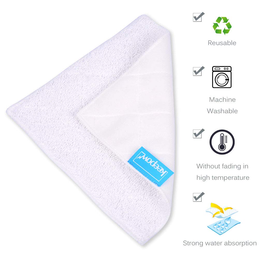 KEEPOW Steam Mop Pads Compatible with OApier S8, for Light N Easy S7338 S7339 Steam Mop, Reusable Replacement Pads for Floor Steamers, 5 Pack