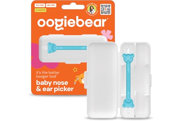 oogiebear - Nose and Ear Gadget. Safe, Easy Nasal Booger and Ear Wax Remover for Newborns, Infants and Toddlers. Dual Earwax