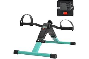 HIMALY Folding Pedal Exerciser - Mini Exercise Bike Under Desk Bike Pedal Exerciser with LCD Display for Arms and Legs Workout, Portable Desk Bike Peddler Machine for Adults & Seniors