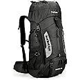 King'sGuard 60L Hiking Backpack Lightweight Camping Backpack with Rain Cover Large Waterproof Packable Outdoor Trekking Travel Backpack for Men Women (Black)