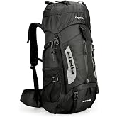 King'sGuard 60L Hiking Backpack for Men and Women Lightweight Camping Hiking Backpack with Rain Cover Large Waterproof Travel Backpack Backpacking Pack (Black)