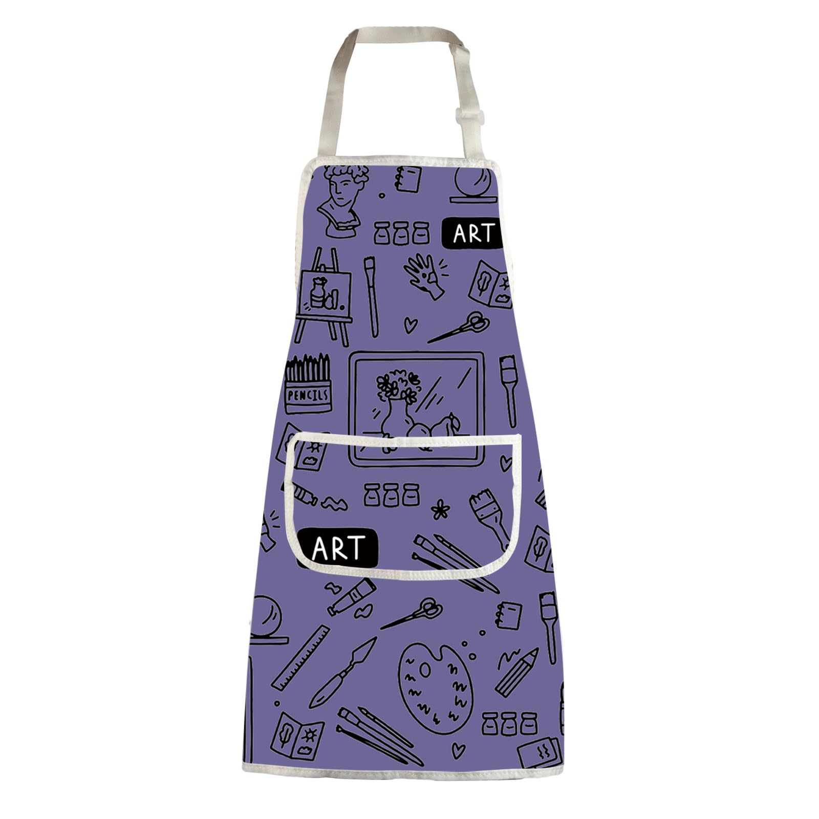 BNQL Painting Artist Apron with Pockets Artist Painter Gifts Art Lover Gift for Art Teacher Apron Painter Apron (ART purple apron)