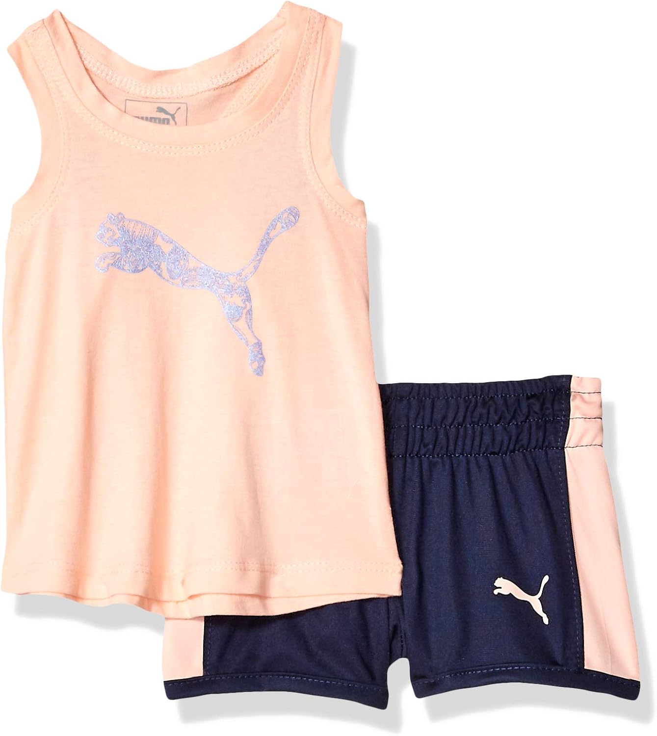 PUMA Baby Girls' Short Set, Peach Bud, 36 Months Clothing