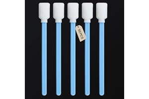 CONGGONGGO 50pcs 5.1" Foam Printer Cleaning Swabs Sticks - Square Lint-Free Foam Tip Swab for Camera, Inkjet Printer, Painting, Optics Lens Equipment (Blue, 50PCS)
