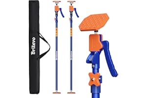 Britevo 2PK Adjustable Telescopic Support Pole, 54-115 inch Cabinet Jack, Heavy Duty 3rd Hand Support System, 154lbs Load-Bearing for Drywall Lift, Dust Barrier, Cargo Bar