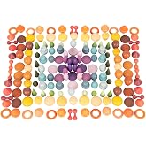 tickit Wooden Treasures Starter Set | 168 Colored Pieces | Montessori Sensory Bin Play | Wooden Loose Parts Toys for Toddlers