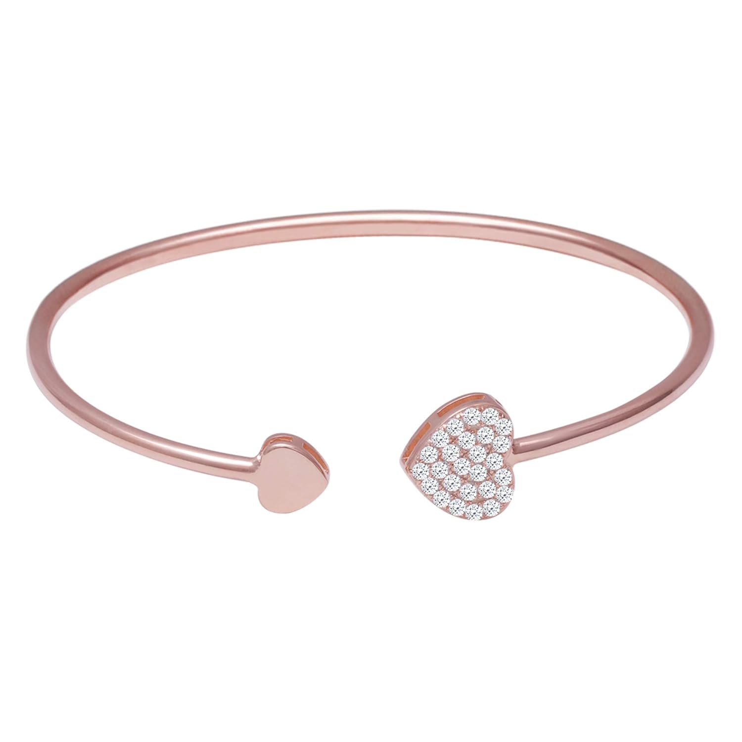 Buy GIVA 925 Sterling Silver Rose Gold Shining Heart Bracelet