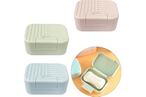 ASWEWAMT 3 Pcs Travel Soap Container Bar Soap Holder Soap Travel Case with Lid Soap Holder Soap Dish Travel Soap Box Soap Container for Traveling Camping Gym Hiking Outdoor