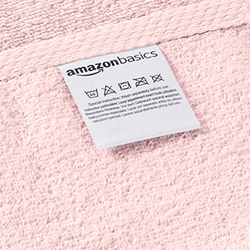 AmazonBasics-Handtuch-Set-schnelltrocknend-2-Badetuecher-Bluetenrosa-100-Prozent-Baumwolle