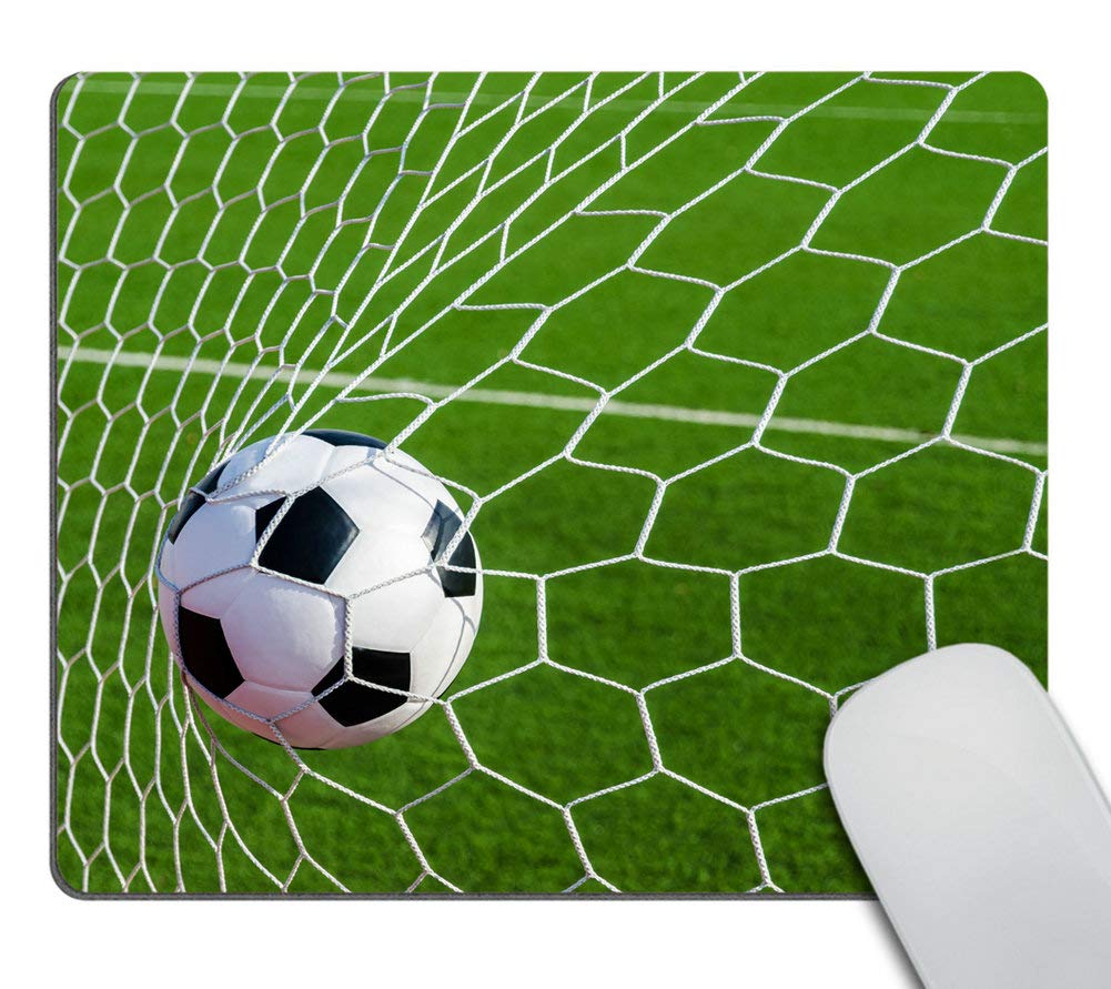 Wasach Soccer Football in Goal Net Personality Desings Gaming Mouse Pad,9.5 X 7.9 Inch (240mmX200mmX3mm)