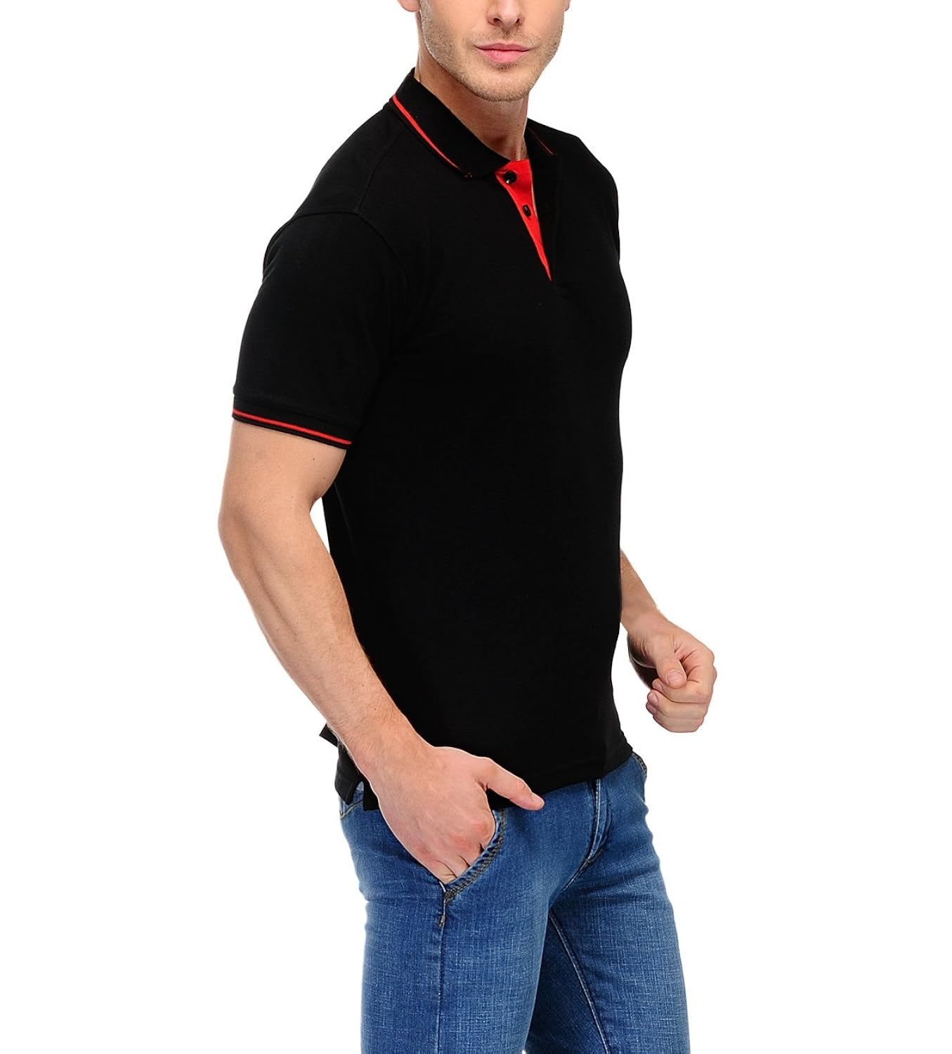 scott men's premium cotton polo t-shirt - black