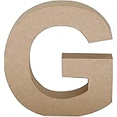 Papier Mache Paper Mache Letter G, 7" Size, Brown
