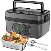 Windyupon Electric Lunch Box for Adults – Rechargeable Cordless Heated Lunch Box, 1.2L Self-Heating Food Warmer for Office, Travel, Car & Outdoor Use