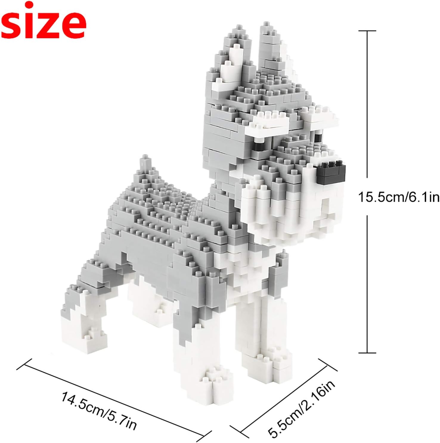 Larcele Micro Dog Building Blocks Pet Mini Building Toy Bricks,880 Pieces KLJM-02 (Schnauzer), Mini Schnauzer,model 3955 - Image 3