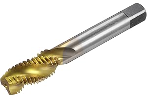 uxcell Spiral Flute Threading Tap 5/8-11 UNC, HSS (High Speed Steel) Titanium Plated Machine Thread Screw Tap 3 Flutes Tappin