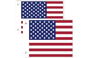 Elesovu 2PCS American Flags for Whip Lights or Antenna Flag Poles, Whip Light American Flags for UTV ATV Can-Am Polaris RZR SXS (16.3" x 12")