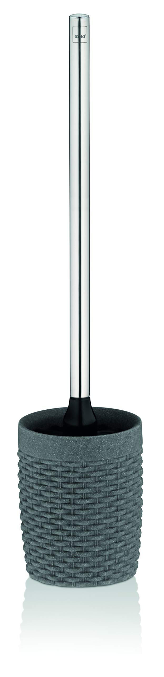 Kela 24142 Toilet Brush Holder and Brush Set, Black, Grey, Silver, 440 mm, 10 cm