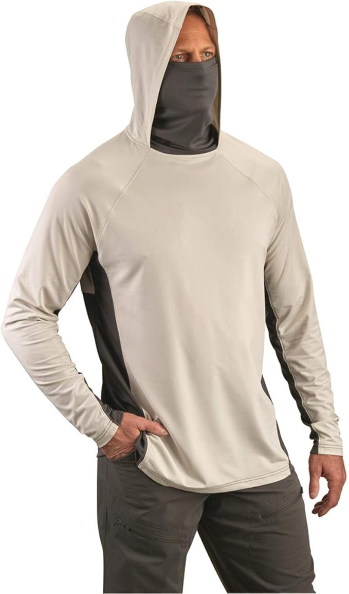 Guide Gear Fishing Hoodies for Men with Face Mask, Up to UPF 40+ Sun