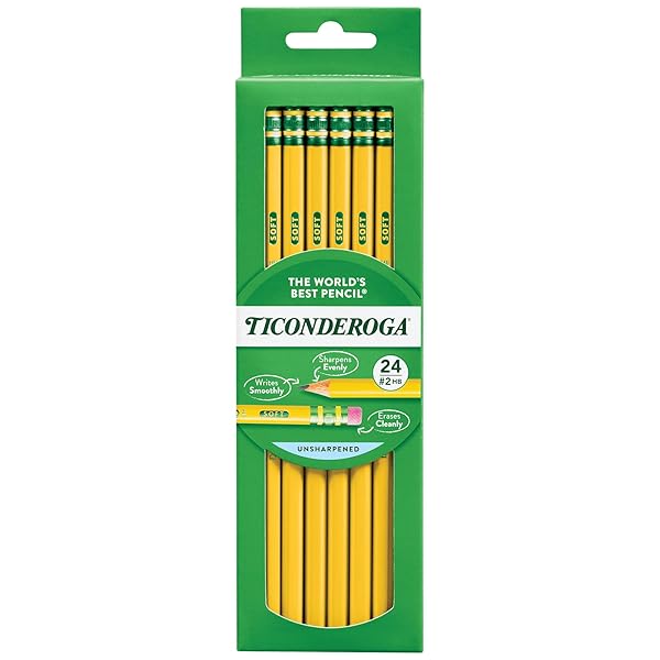 TICONDEROGA® PENCILS, #2 LEAD, MEDIUM SOFT, PACK OF 24