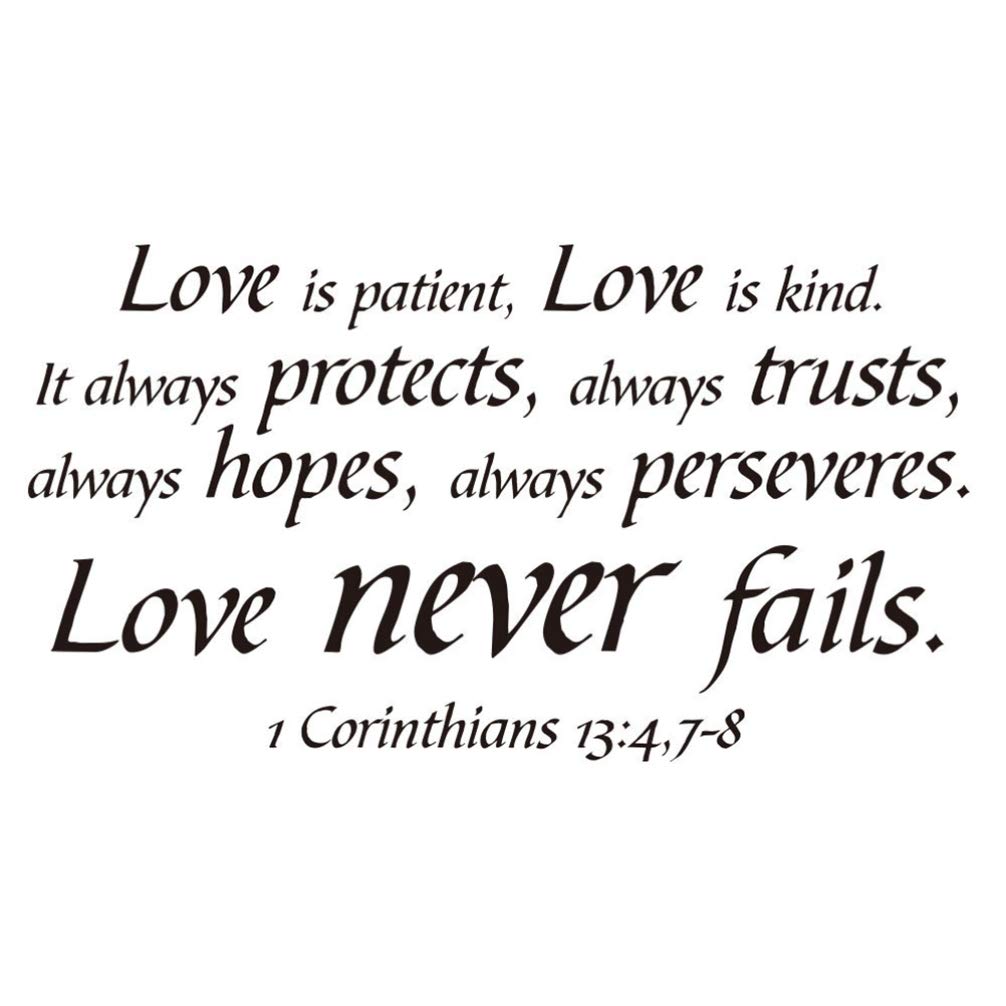 Garneck Wall Quotes Sayings Peel and Stick Vinyl Christian Bible Verse Removable Love is Patient Wall Decals Wall Stickers