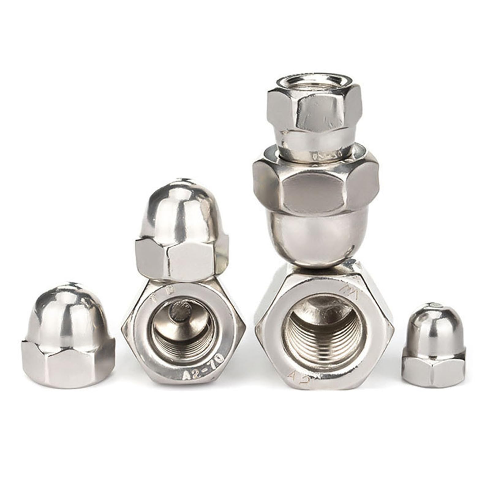 M4 Acorn Nuts, 304 Stainless Steel Dome Hex Cap Nuts, Thread Protector Covers for Screws Bolts, Pack of 20