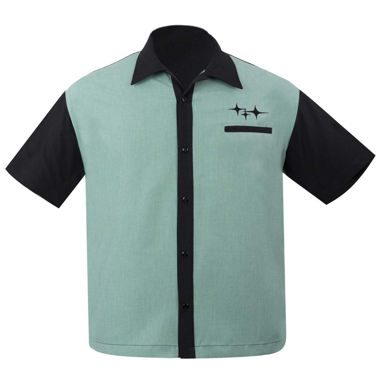 Men Mens Bowling Shirt Vintage Retro Design Cotton Top Party Clubwear