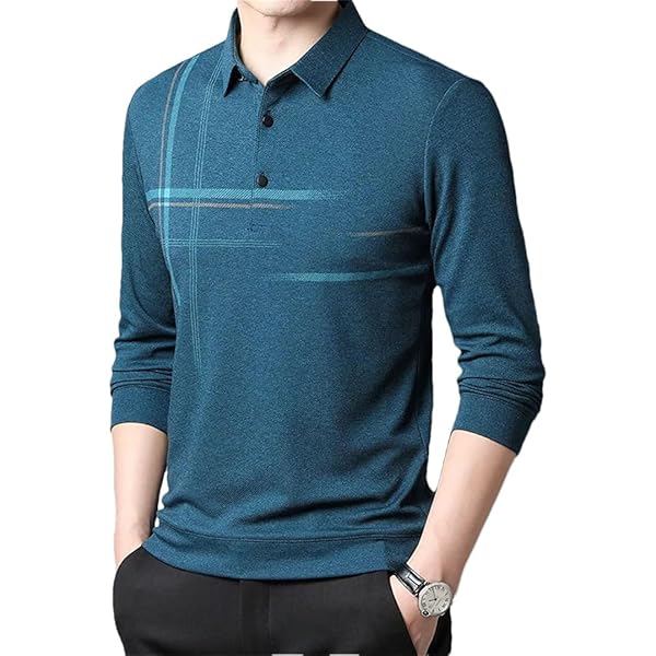 JEShifangjiusu Men's Long Sleeve Polo Shirts Fashion Zipper