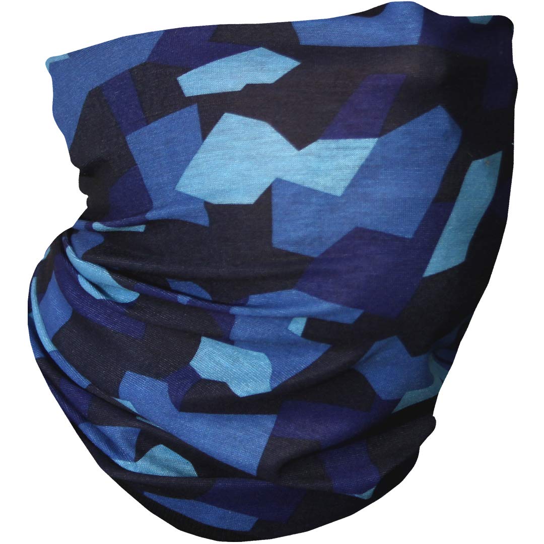 CampTeck U6616 Breathable Multi-Purpose Seamless Bandana Gaiter Tube Snood Scarf Neck Cover Motorcycling, Hiking, Riding, Cycling, Outdoor Use - Blue Camo