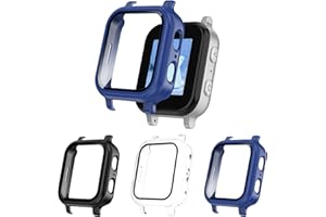 POLYJOY 3 Pack Protective Case Compatible with Gabb Watch 3/3e Screen Protector, Hard PC Bumper Cover Built-in Tempered Glass Compatible for Gabb Kids Watch 3/3e Accessories（NOT Compatible for Gabb Watch 2/1）