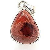 Natural Mexican Fire Opal 925 Solid Sterling Silver Pendant 27mm