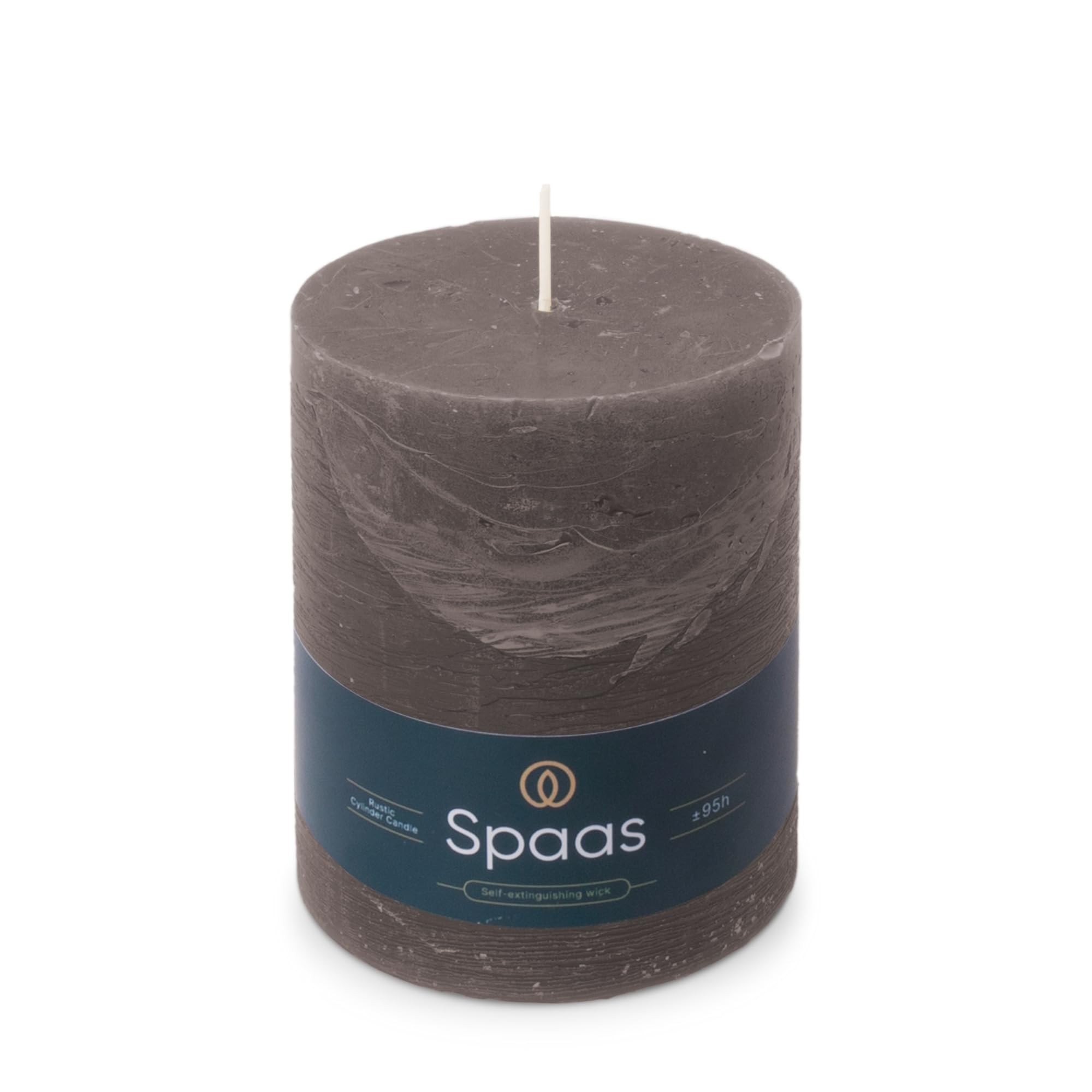 Spaas Rustic Pillar Candle 100/130 mm 95h, Dark Grey