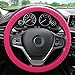 FH Group Automotive Seat Covers Combo Silicone Steering Wheel Cover Full Set Car Accessories Pink, Striking Striped Seat Covers Airbag and Split Rear Universal Fit for Cars Vans Trucks SUV