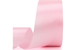 Nsilu 25 Yards 1-1/2 inches Wide Satin Ribbon Suitable for Wedding, Party and Gift Box Packaging Ribbon (Pale Pink, 1-1/2")