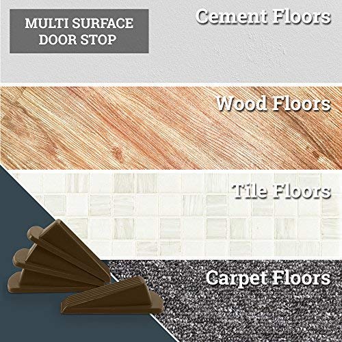 image for Home Premium Rubber Door Stopper - Multi Surface Door Stop Wedge with 