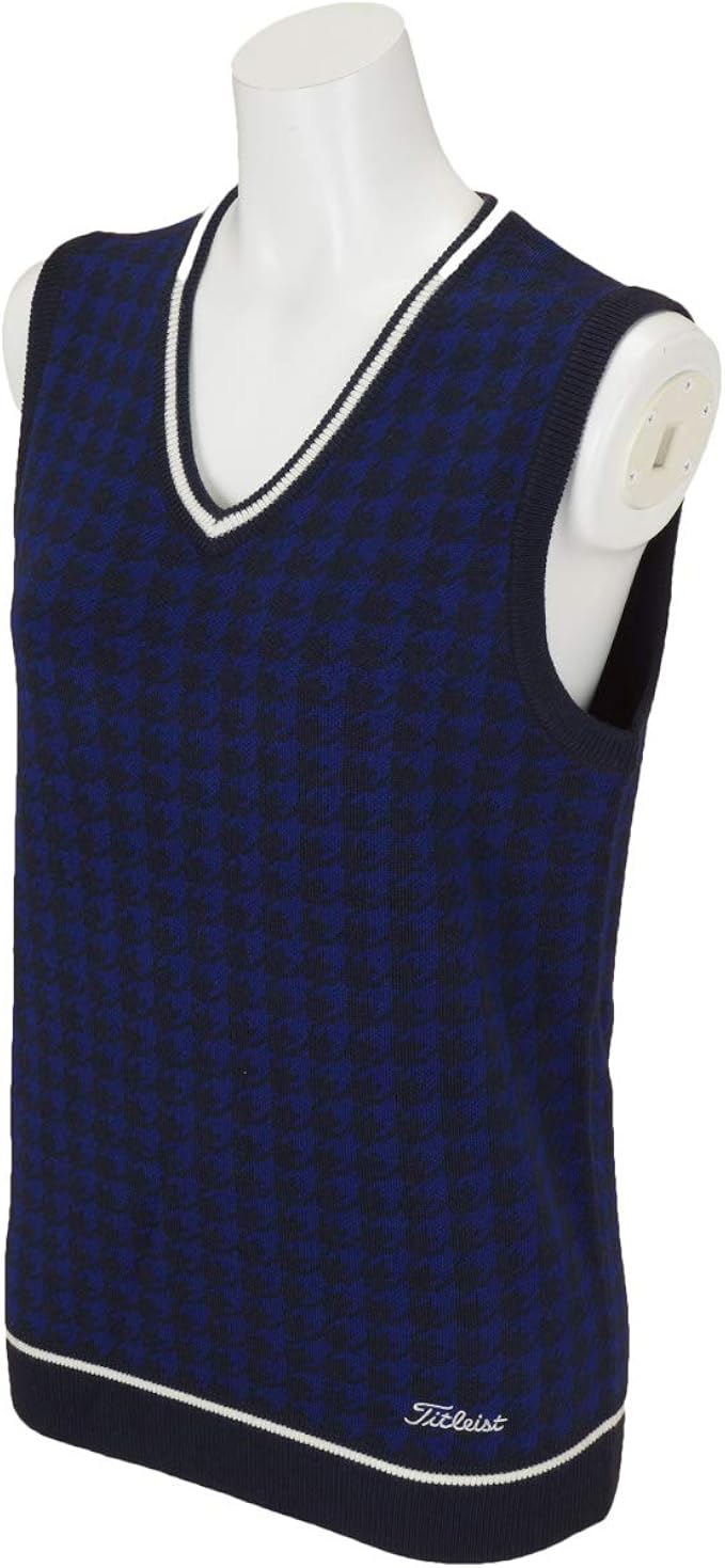 Amazon Co Jp タイトリスト Titleist ベスト 千鳥柄ニットベスト レディス ネイビー M Clothing Accessories