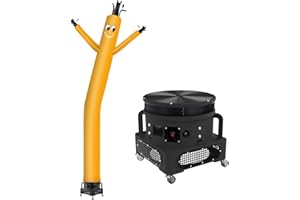MOUNTO 20ft Air Inflatable Tube Guy Puppet Dancing Man with 1HP Blower Complete Set, 20-Feet 18Inch (Yellow)