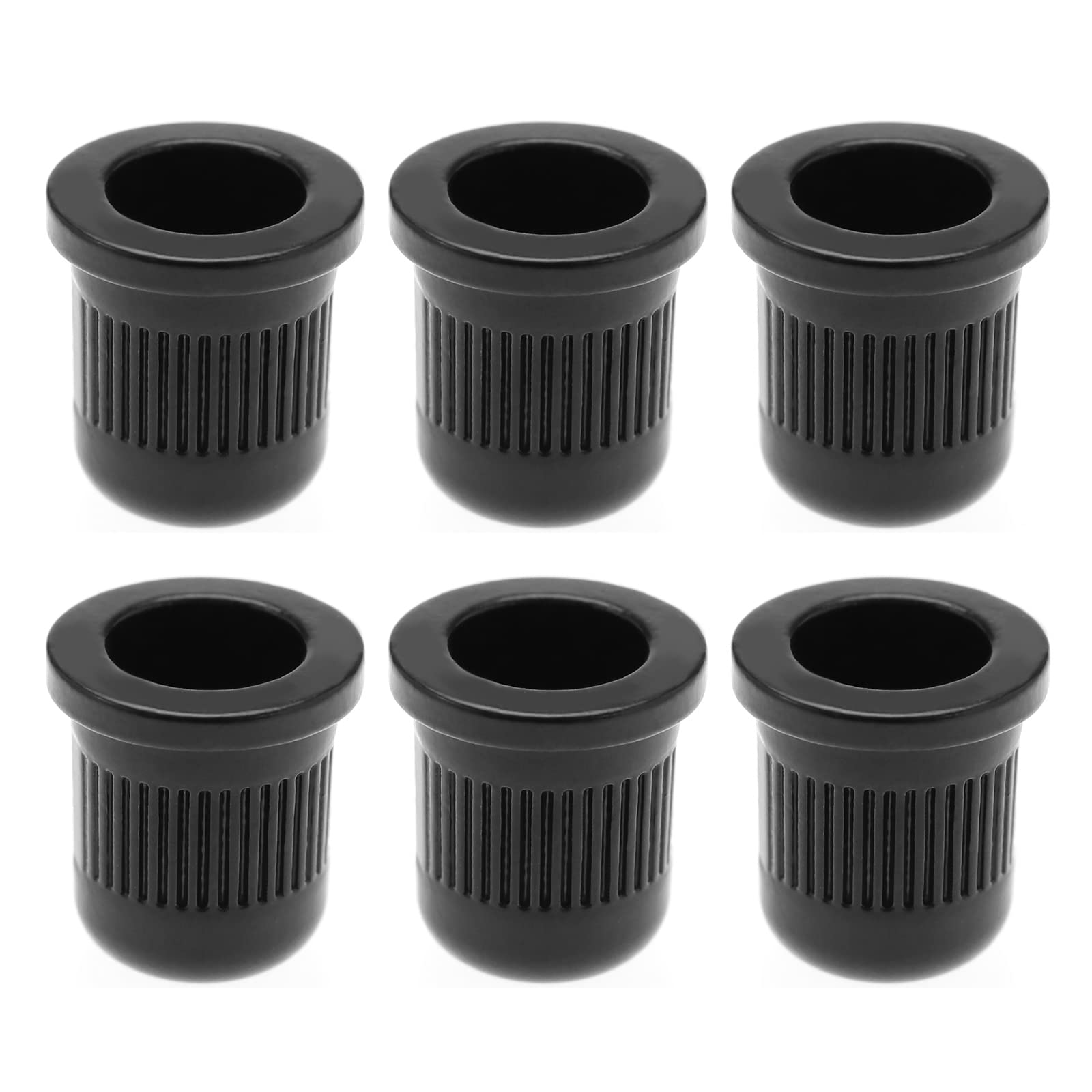 Create idea 6PCS Guitar String Ferrules Through Body String Caps Metal Mounting Buckle Bushing for Electric Guitar and Bass Musical Instruments Accessories Black