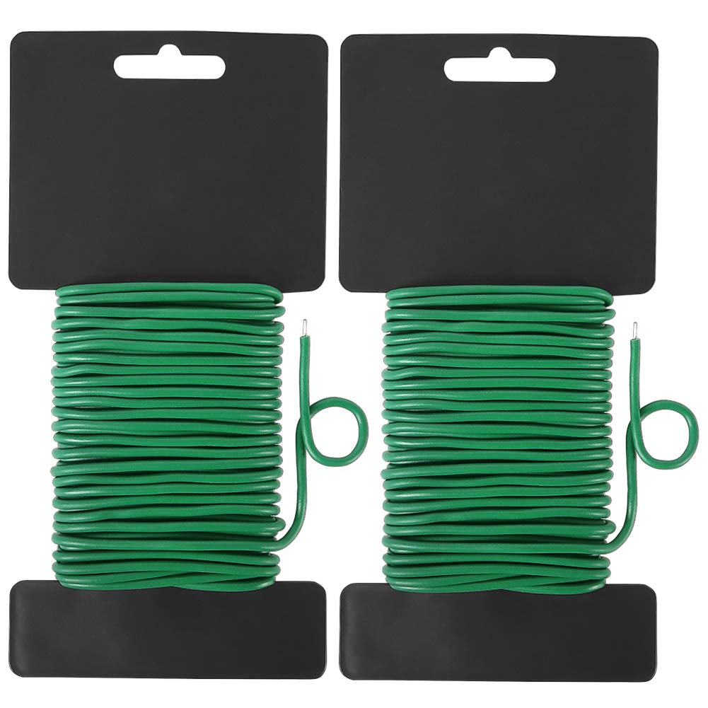 Shintop Garden Plant Wire, 2pcs Soft Twist Tie for Gardening, Home, Office (Green, 65.6 Feet)