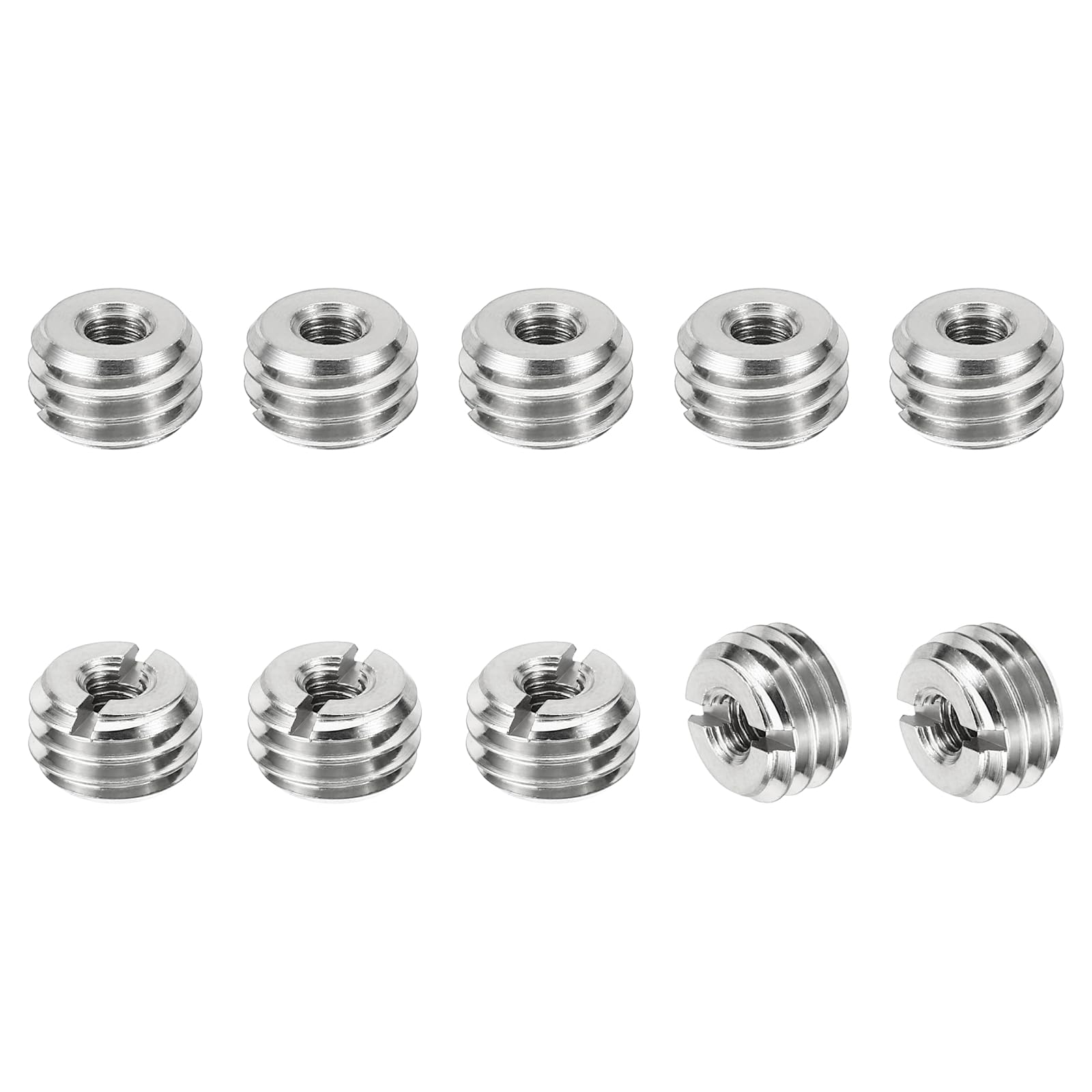 PATIKIL Thread Adapters Sleeve Reducing Nut, 10 Pcs M10*1.5 Male to M4*0.7 Female Repairing Insert Nut Screw Reducer Conversion Stainless Steel Fastener 6mm